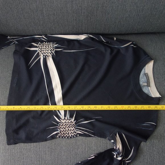 Tristan & Iseut Size M 100% Polyester Black & Cream Top - Picture 9 of 14